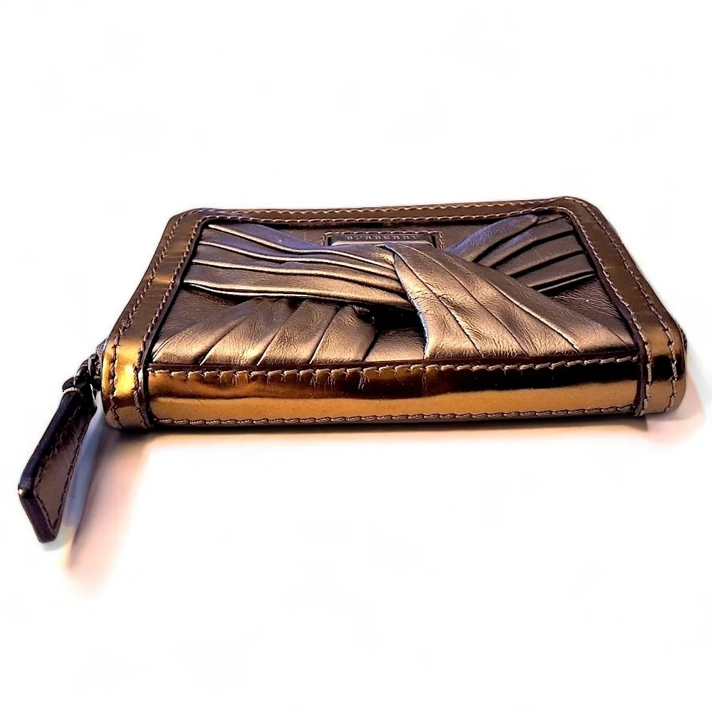 Burberry Metallic Knot Leather Small Zip Wallet